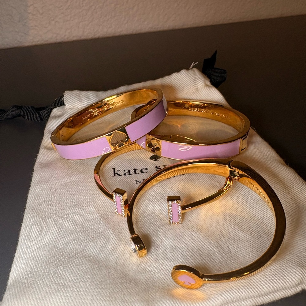 Kate Spade Gold and Lavender Bracelet Trio